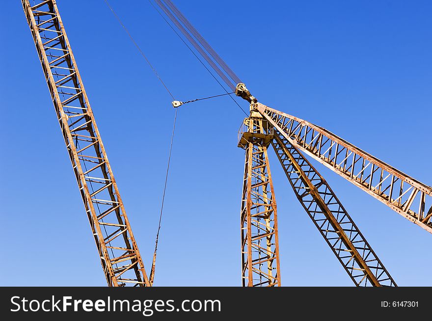 Detail of a lifting crane at a marble quarry, Alentejo, Portugal