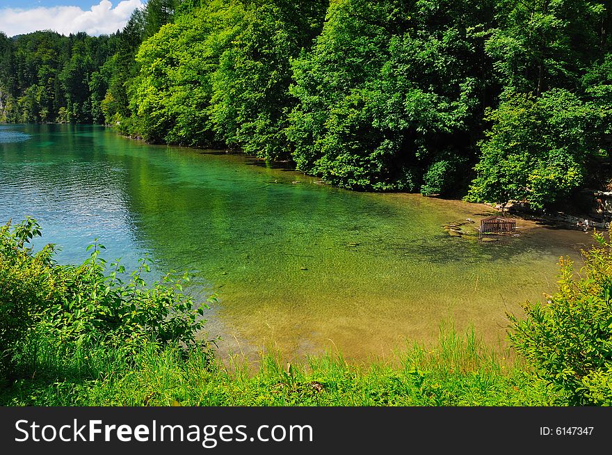 A lake in the alps, in Germany. A lake in the alps, in Germany