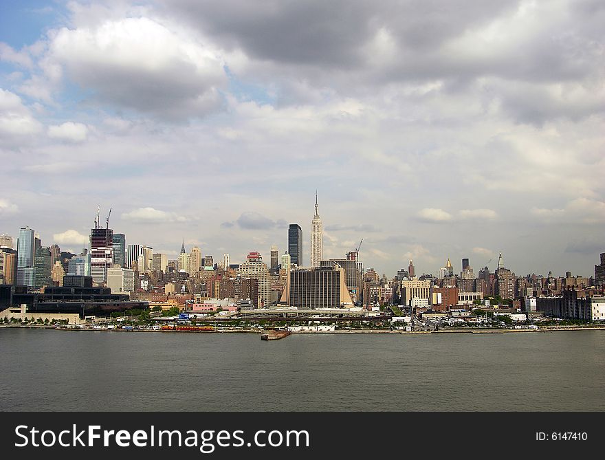 The panorama view of Manhattan, New York City. The panorama view of Manhattan, New York City.