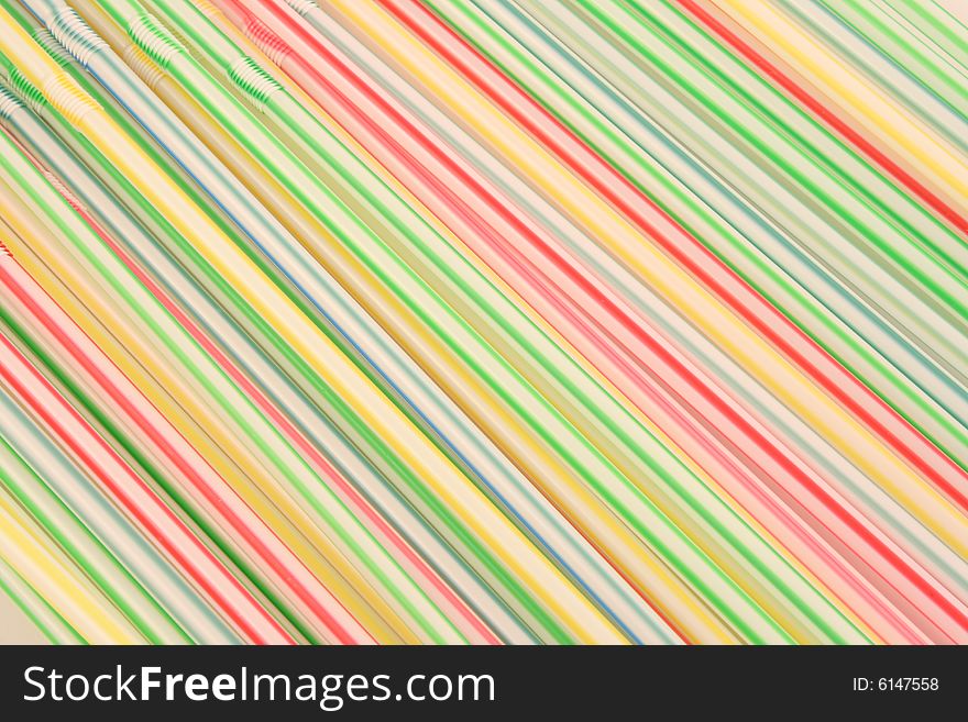 Colorful straws close up in studio