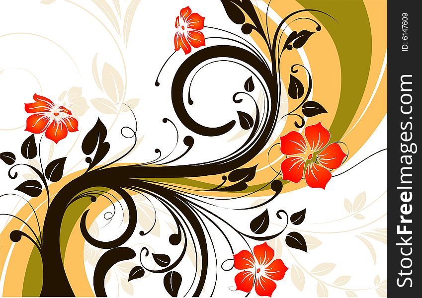 Abstract floral background. A vector format is added. Suits well for a postcard or background. Abstract floral background. A vector format is added. Suits well for a postcard or background