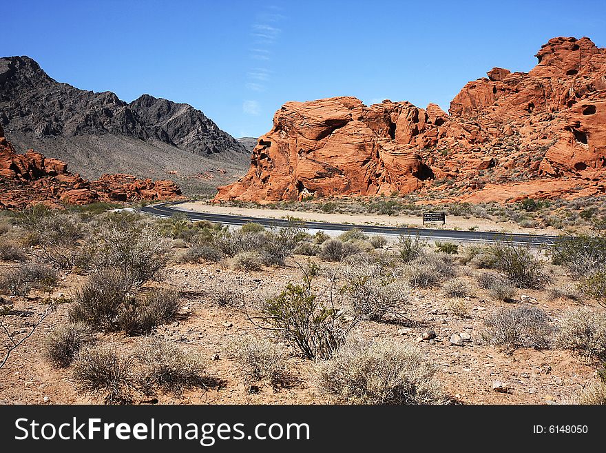 Road through Valley of Fire, Nevada