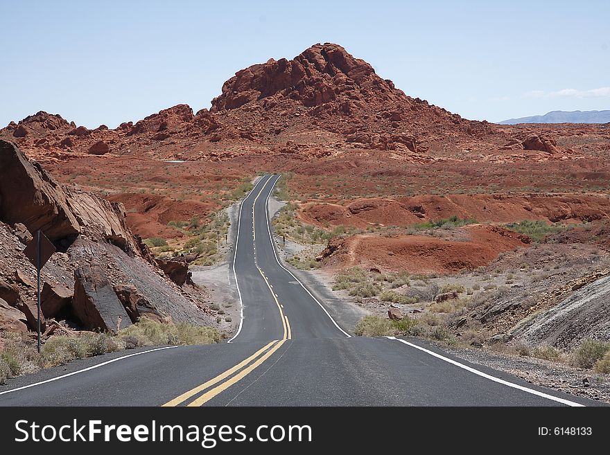 View of the road through Valley of Fire, Nevada