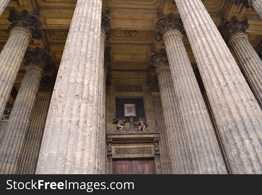 Architectural details of the Kazan Cathedral in St. Petersburg