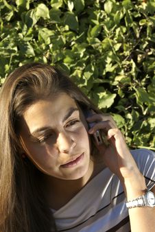 Teen Girl Talking On Her Cell Phone Royalty Free Stock Images Teen Girl Talking On Her Cell Phone Royalty Free Stock Images