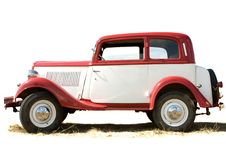 The Ancient Car Of White And Red Color Royalty Free Stock Image The Ancient Car Of White And Red Color Royalty Free Stock Image