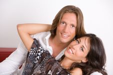 Young Couple In Love Smiling Stock Photos