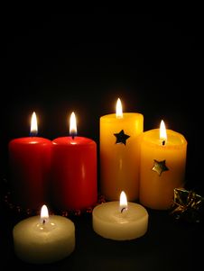 Candles, Christmas Still Life Stock Photos Candles, Christmas Still Life Stock Photos