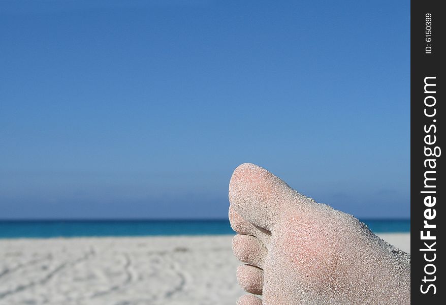 A sandy foot on the beach