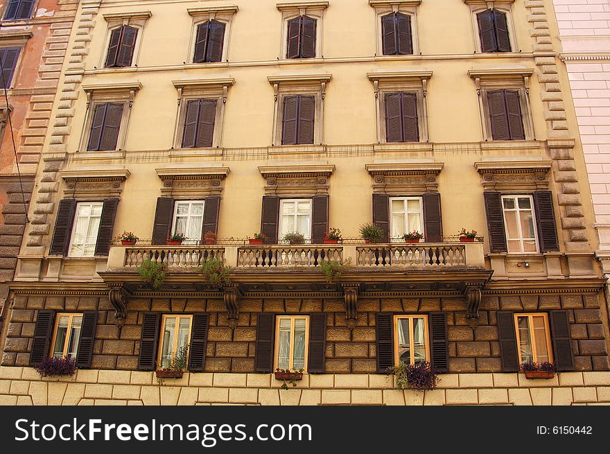 An image of an Italian style apartment in Rome.