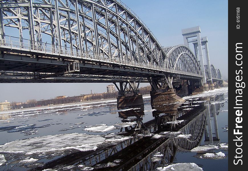 Bridge across the river Neva