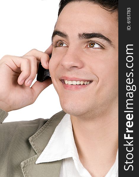 Young adult talking on cell phone