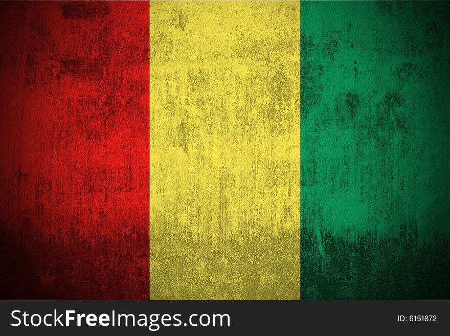 Grunge Flag Of Guinea