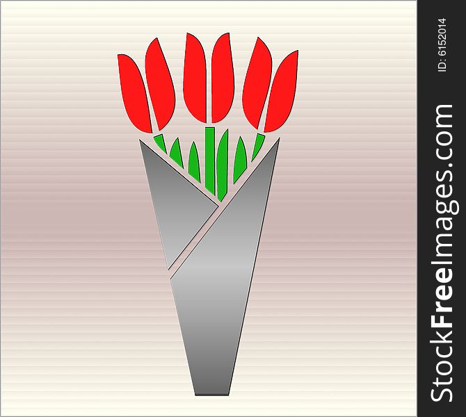 Illustration of flowers in vase