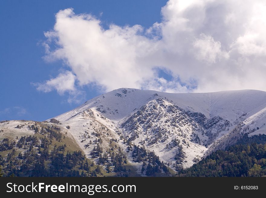 Magnificent mountain panorama with snow. Magnificent mountain panorama with snow