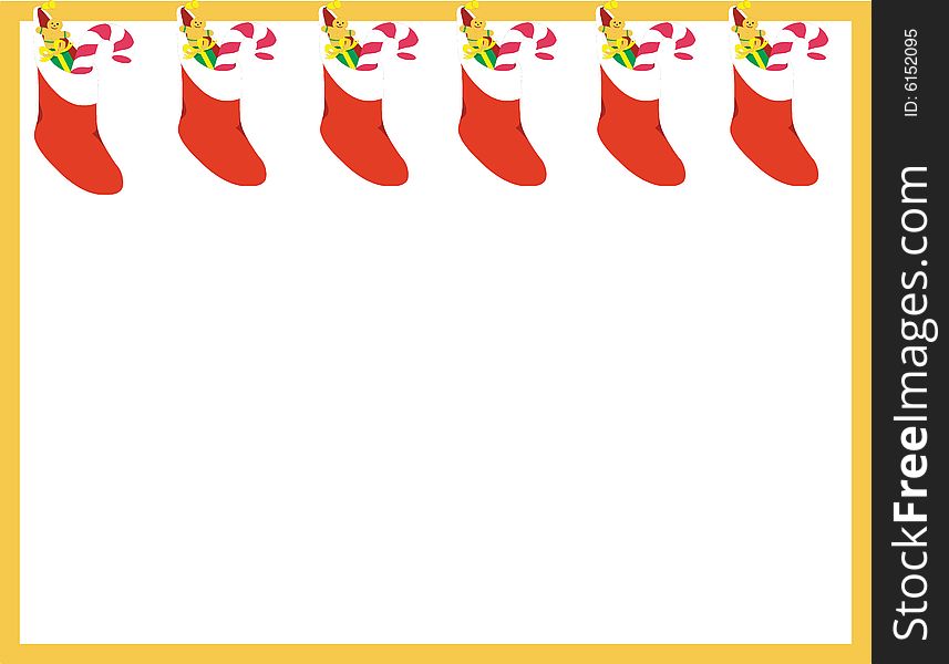 Christmas socks over white background. Christmas socks over white background