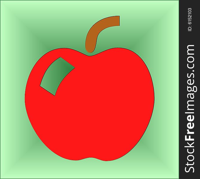 An illustration of a apple. An illustration of a apple