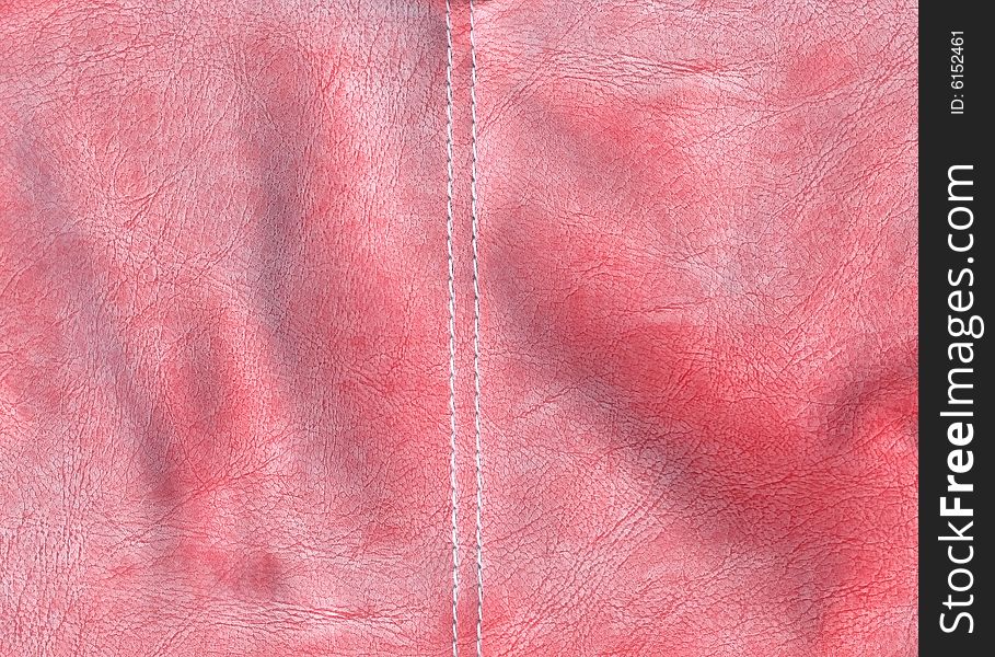 Natural red leather texture to background