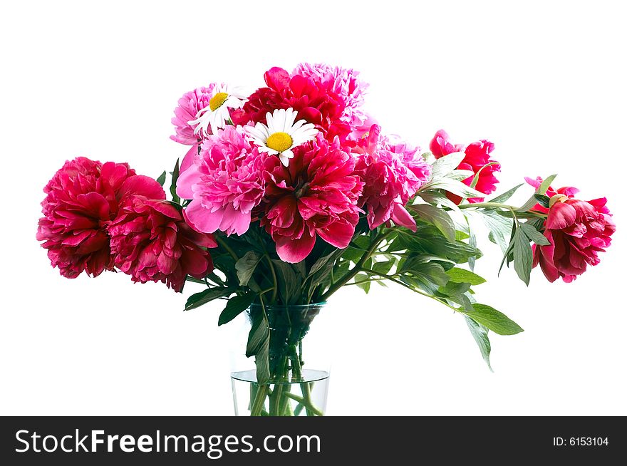 Bunch of flowers isolated on white background