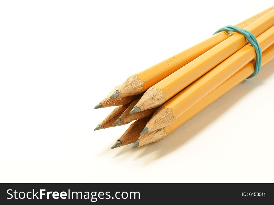Pack of pencils on a white background