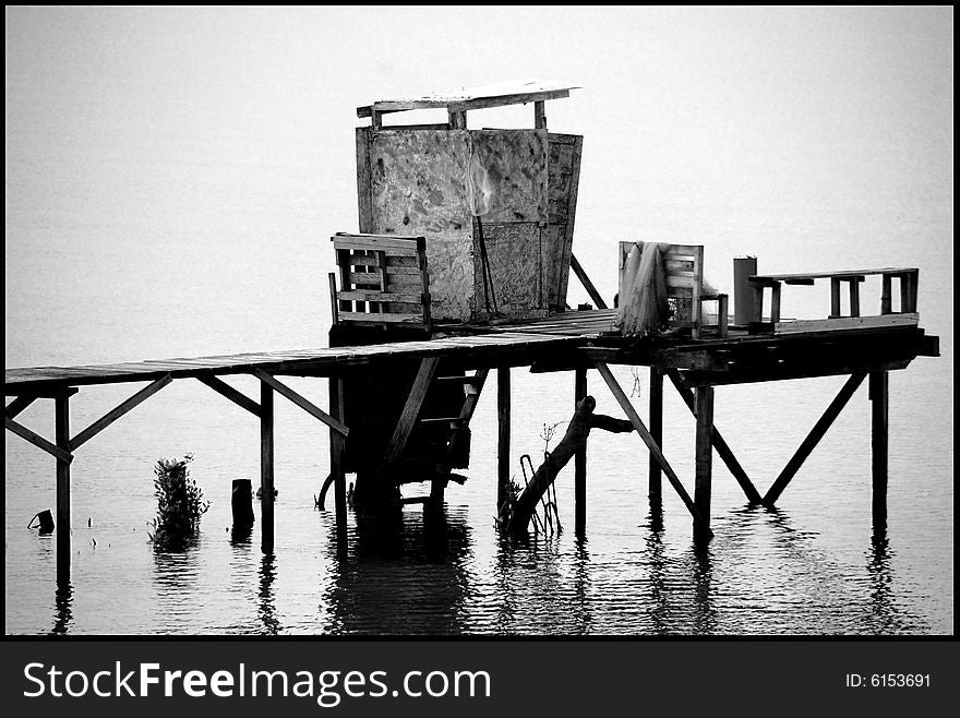 A makeshift jetty for small boats.