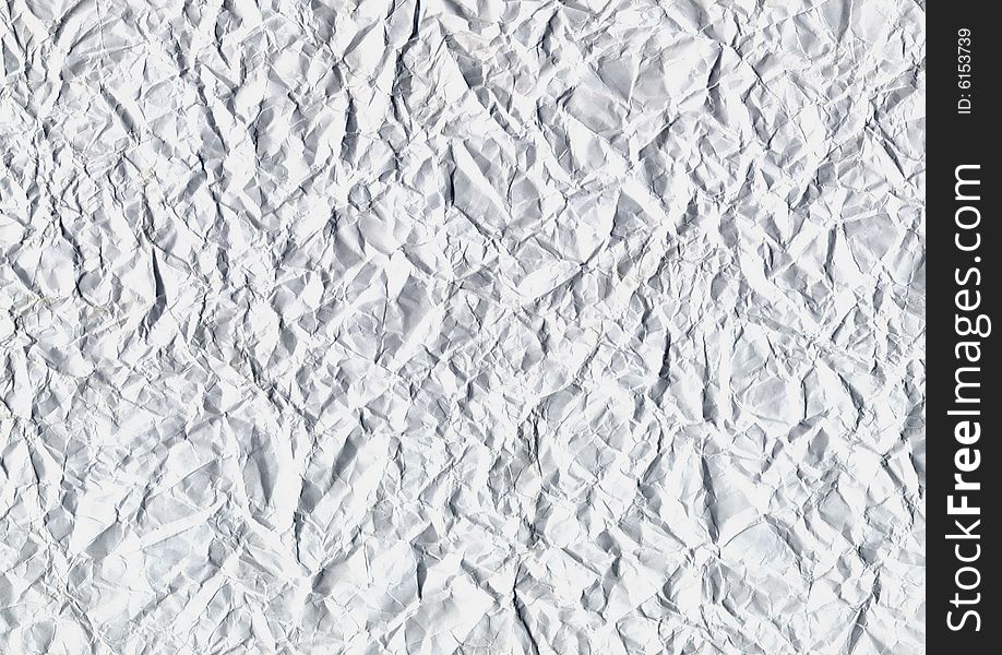White crushed paper background with copyspace