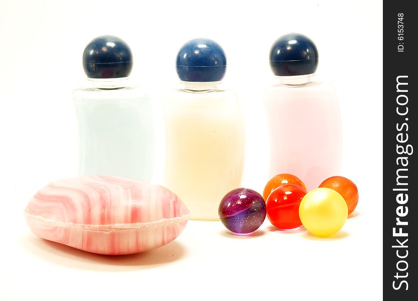 Accessoires in colorful shapes with soap. Accessoires in colorful shapes with soap