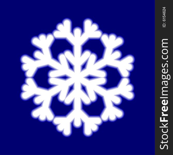 Luminous snowflake on blue. Vector illustration. Luminous snowflake on blue. Vector illustration.