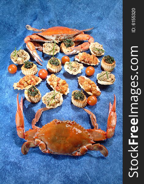 Finger food or canape whit crabs. Finger food or canape whit crabs