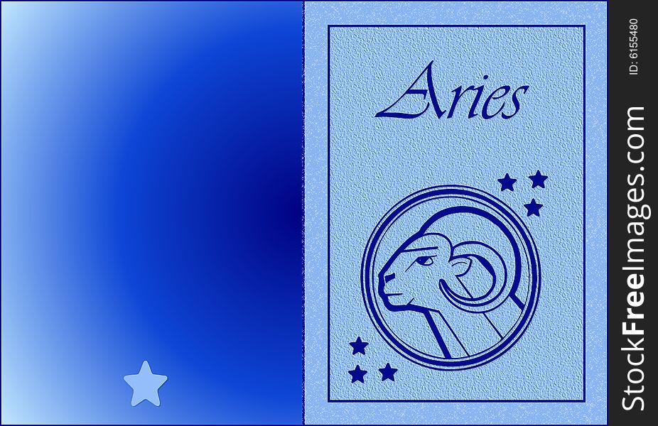 Aries zodiac card- zodiac theme. Aries zodiac card- zodiac theme