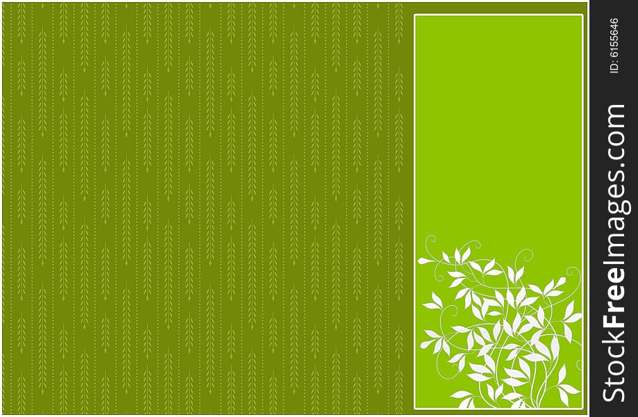 Floral design in a green background