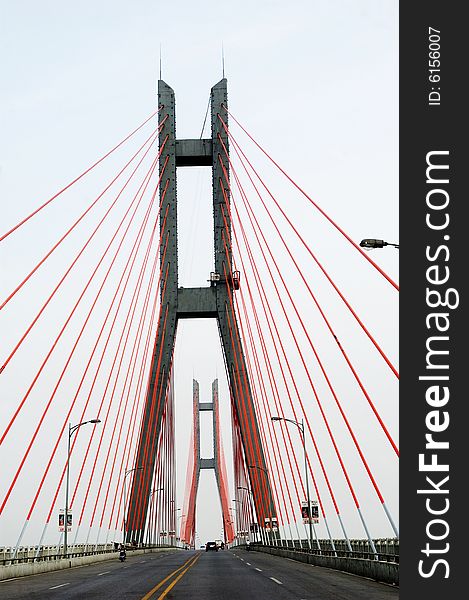 Suspension bridge on Huanghe River