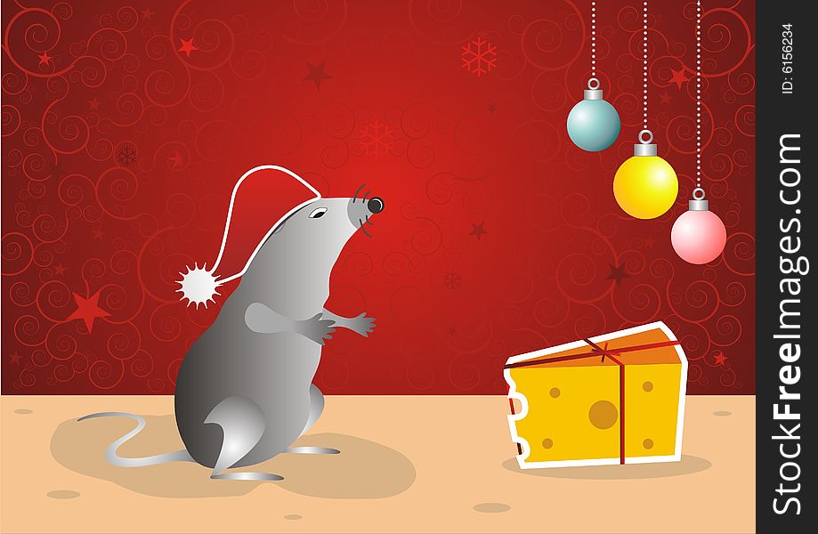 Mr. Mouse Celebrating the Xmas. Mr. Mouse Celebrating the Xmas