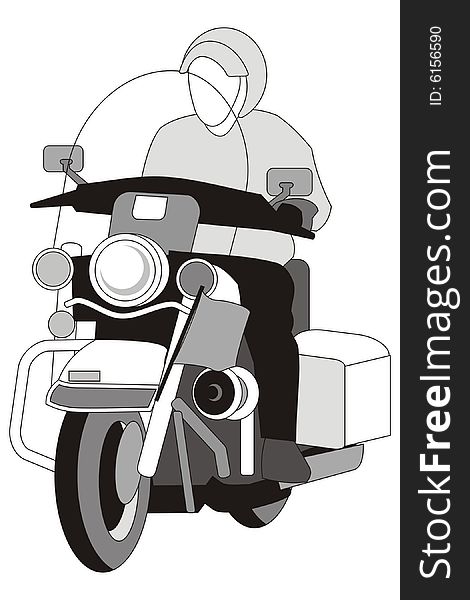 Art illustration of a motorcycle man. Art illustration of a motorcycle man