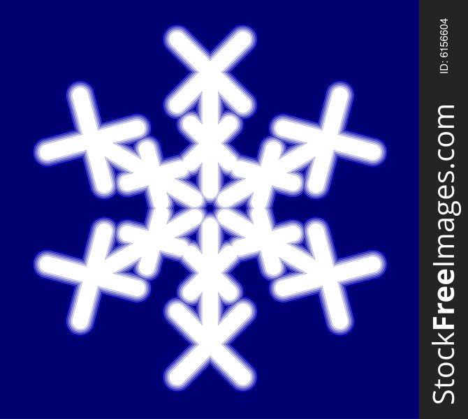 Luminous snowflake on blue. Vector illustration. Luminous snowflake on blue. Vector illustration.