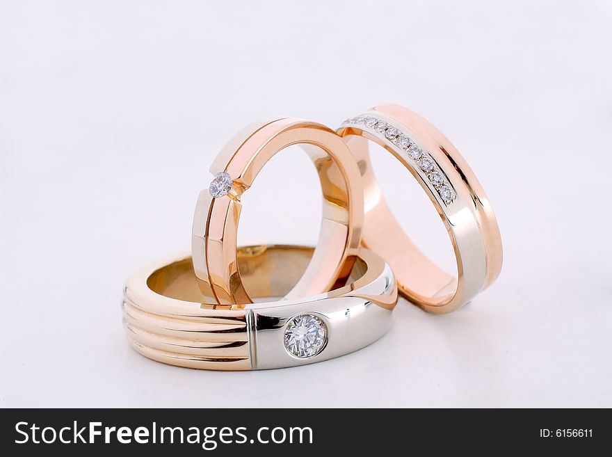 Beautiful gold rings with brilliants