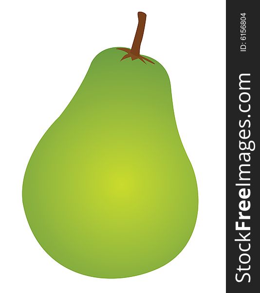 An illustration of a green pear. An illustration of a green pear