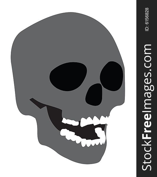 An illustration of a human skull. An illustration of a human skull