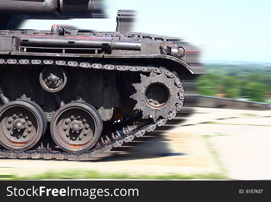 Tank in motion