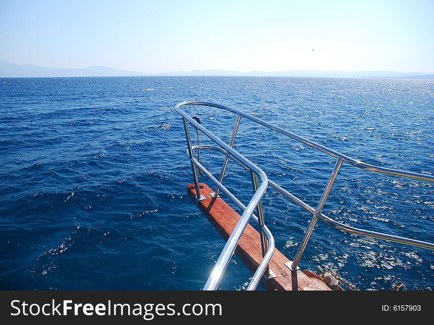 View of sea from boat. View of sea from boat