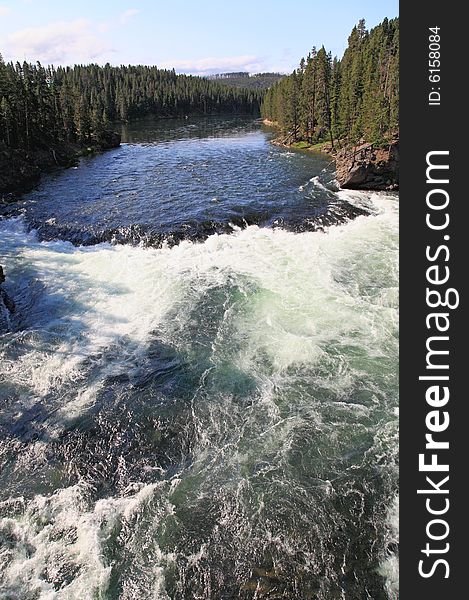 The Yellowstone River near Upper Falls at the Grand Canyon in the Yellowstone