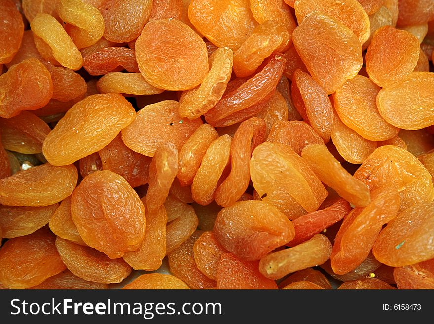 Dried Apricots in a Pile at a Market