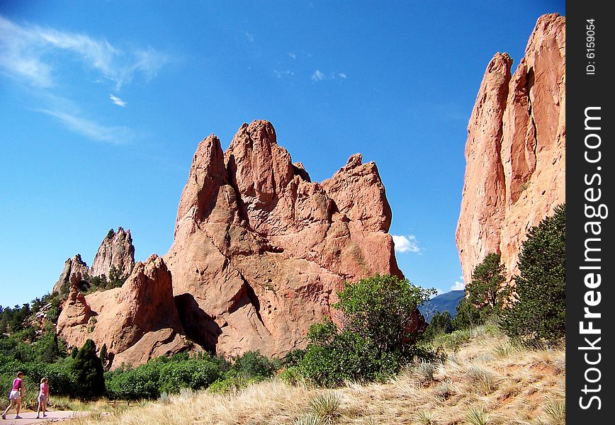 Rocks and mountains in the national park Gardens of the Gods