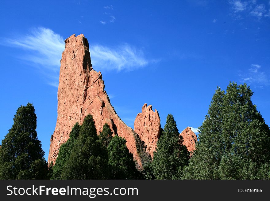 Rocks on the background of Blue Sky