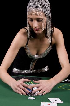 Collecting Chips Royalty Free Stock Photography