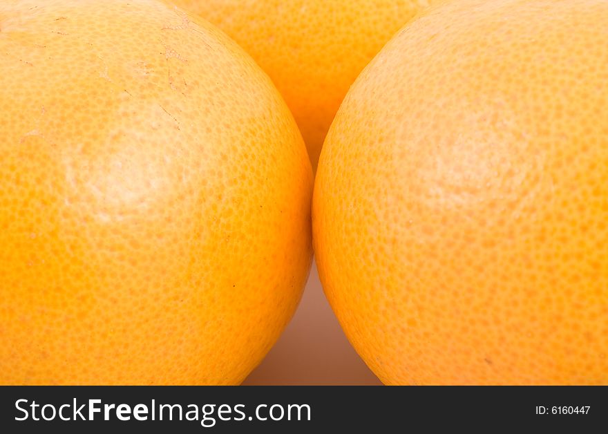 Abstract fresh oranges isolated on white background