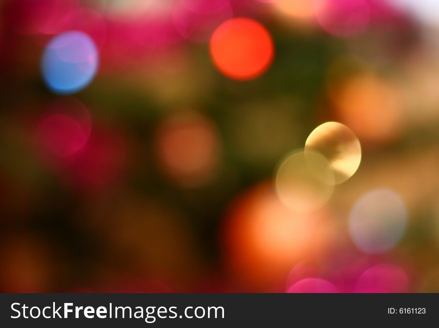 Christmas Blured background with colored circles