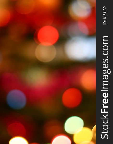 Christmas Blured background with colored circles