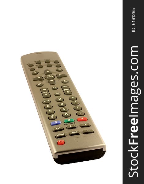 A remote control isolated on a white background.