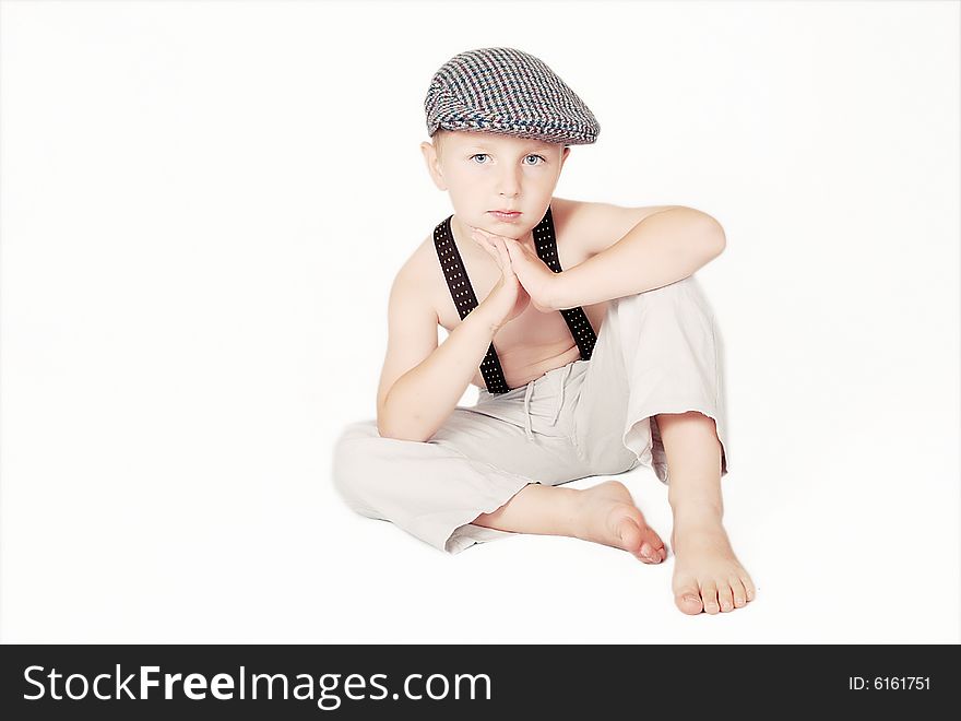 Portrait of little boy with blue eyes